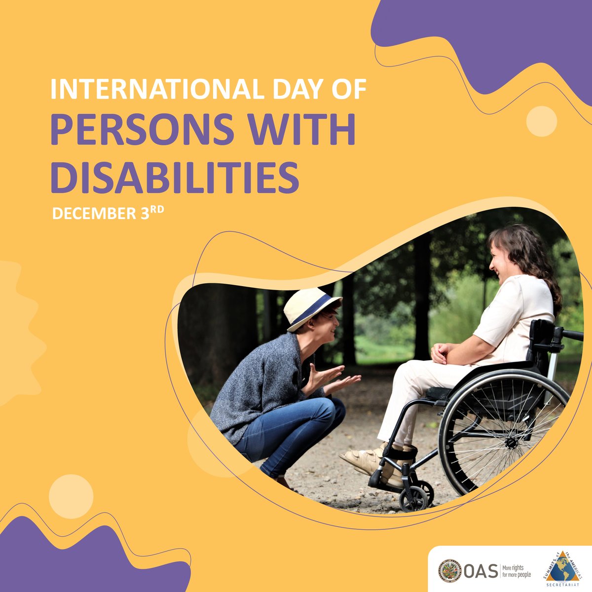 SummitAmericas's tweet photo. On the International Day of Persons with Disabilities, we continue to work for an accessible and inclusive society, promoting rights, democracy, participation, dignity, justice and respect for all.

Learn more about the mandates 👉 https://t.co/TdT134TE90 https://t.co/GEmt4D2vli