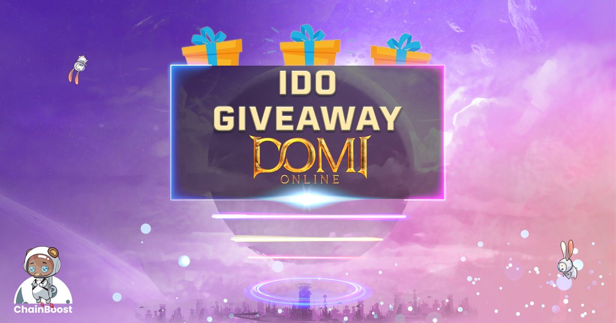🎊 IDO GIVEAWAY 🎊

#ChainBoost is giving away 3 whitelist spots for the #DomiOnline IDO! 

To participate:
🟢 Like &amp; retweet this post 
🤝 Tag three (3) friends  
💢 Follow <a href="/Chain_Boost/">ChainBoost 2.0</a> and <a href="/DomiOnline/">DomiOnline</a>
 
Enter here ⤵️
gleam.io/competitions/5…