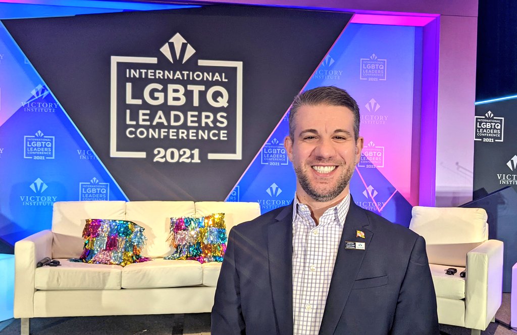 ByronMacfarlane's tweet photo. I think it's obvious how happy I am to be here with so many amazing LGBTQ electeds and activists from all over the world. #OutPower #lgbtqleaders21 https://t.co/w6pOmJWcUt