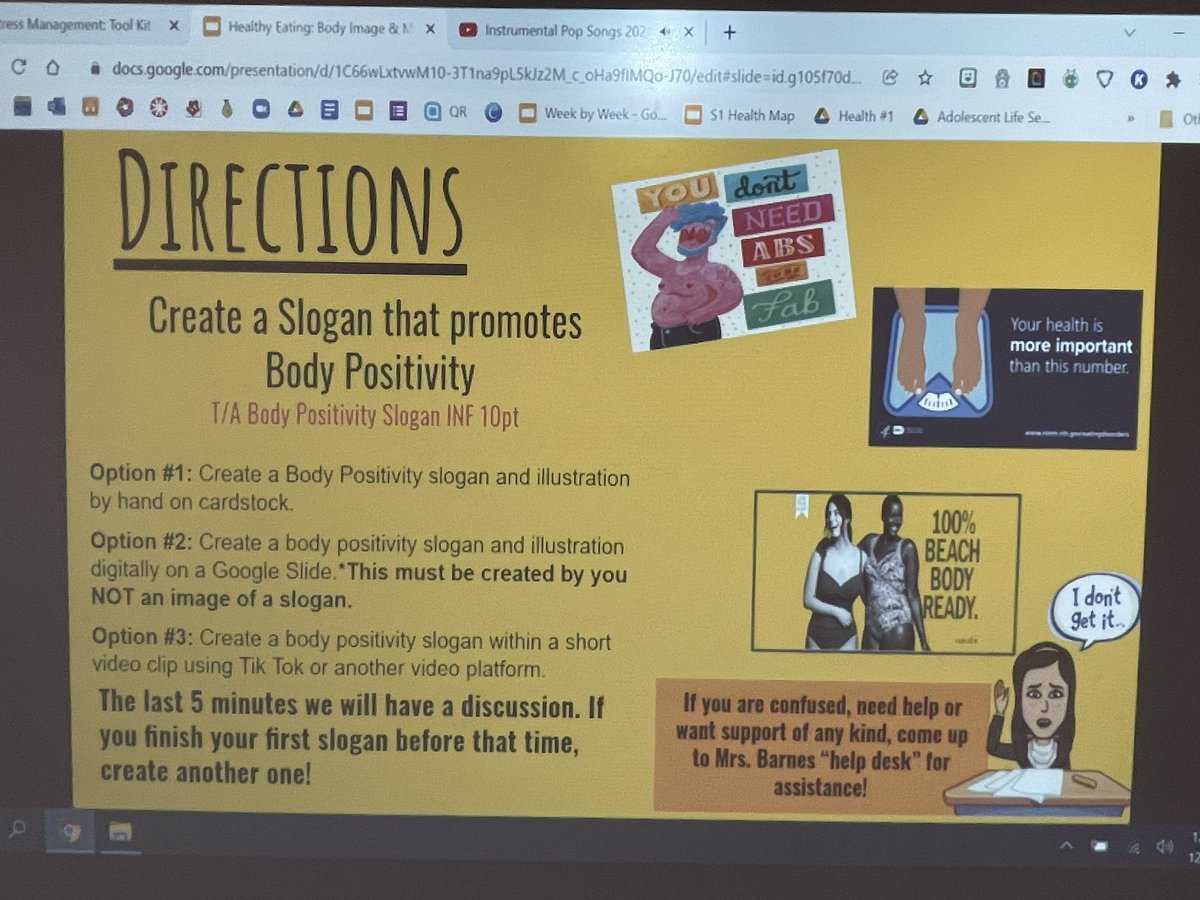 CaraGrant11's tweet photo. Health Ed 
Body Positivity lesson 
@MsHealthEd 
@CburgKines 
@mcps https://t.co/zYMAzEG2Je