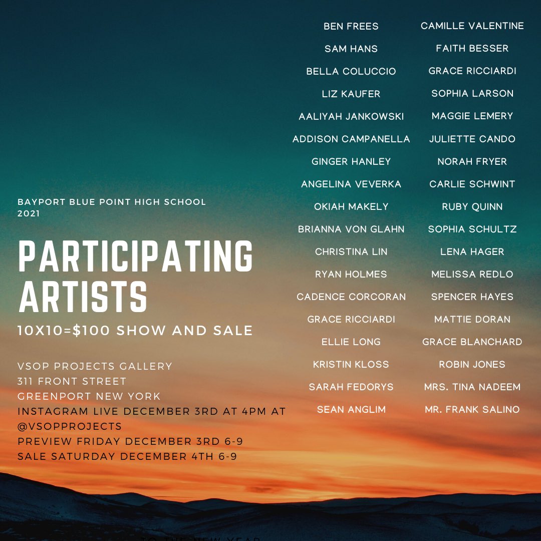 TinaNadeem's tweet photo. Sneak Peek of a few amazing works for sale at the gallery this weekend! Follow bbpcreates and vsopprojects for more info and a preview of tonight’s show! What a huge honor to be a part of this! Congrats to all of our BBPHS artists! https://t.co/Bh5SKFa83w
