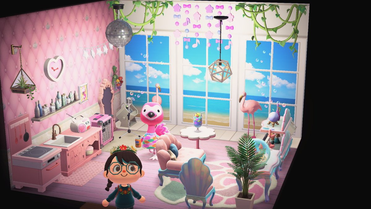 AmandaRuthAC's tweet photo. Flora is back on my island and I redesigned her home! Karaoke corner and all!

#acnhdesigns #acnhupdate #acnhflora #flora #AnimalCrossing #ACNH https://t.co/J2n5xbzJYj