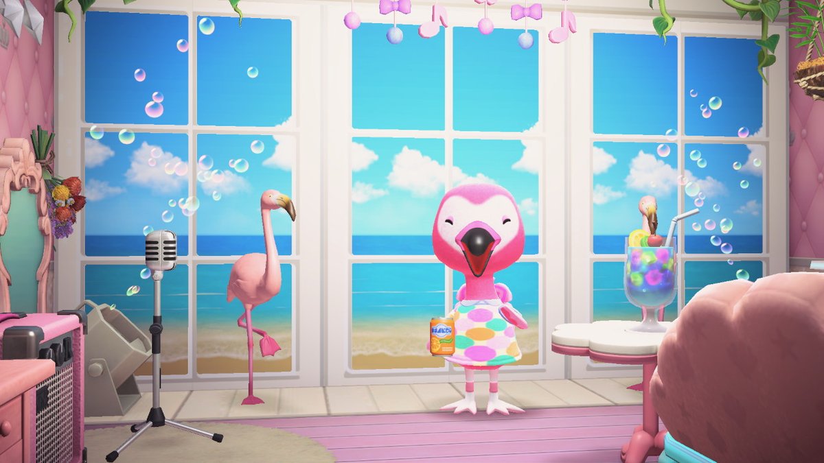 AmandaRuthAC's tweet photo. Flora is back on my island and I redesigned her home! Karaoke corner and all!

#acnhdesigns #acnhupdate #acnhflora #flora #AnimalCrossing #ACNH https://t.co/J2n5xbzJYj