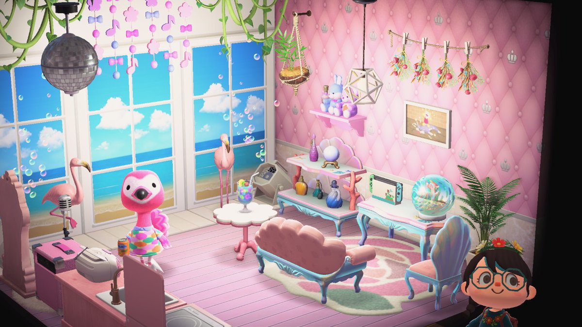 AmandaRuthAC's tweet photo. Flora is back on my island and I redesigned her home! Karaoke corner and all!

#acnhdesigns #acnhupdate #acnhflora #flora #AnimalCrossing #ACNH https://t.co/J2n5xbzJYj