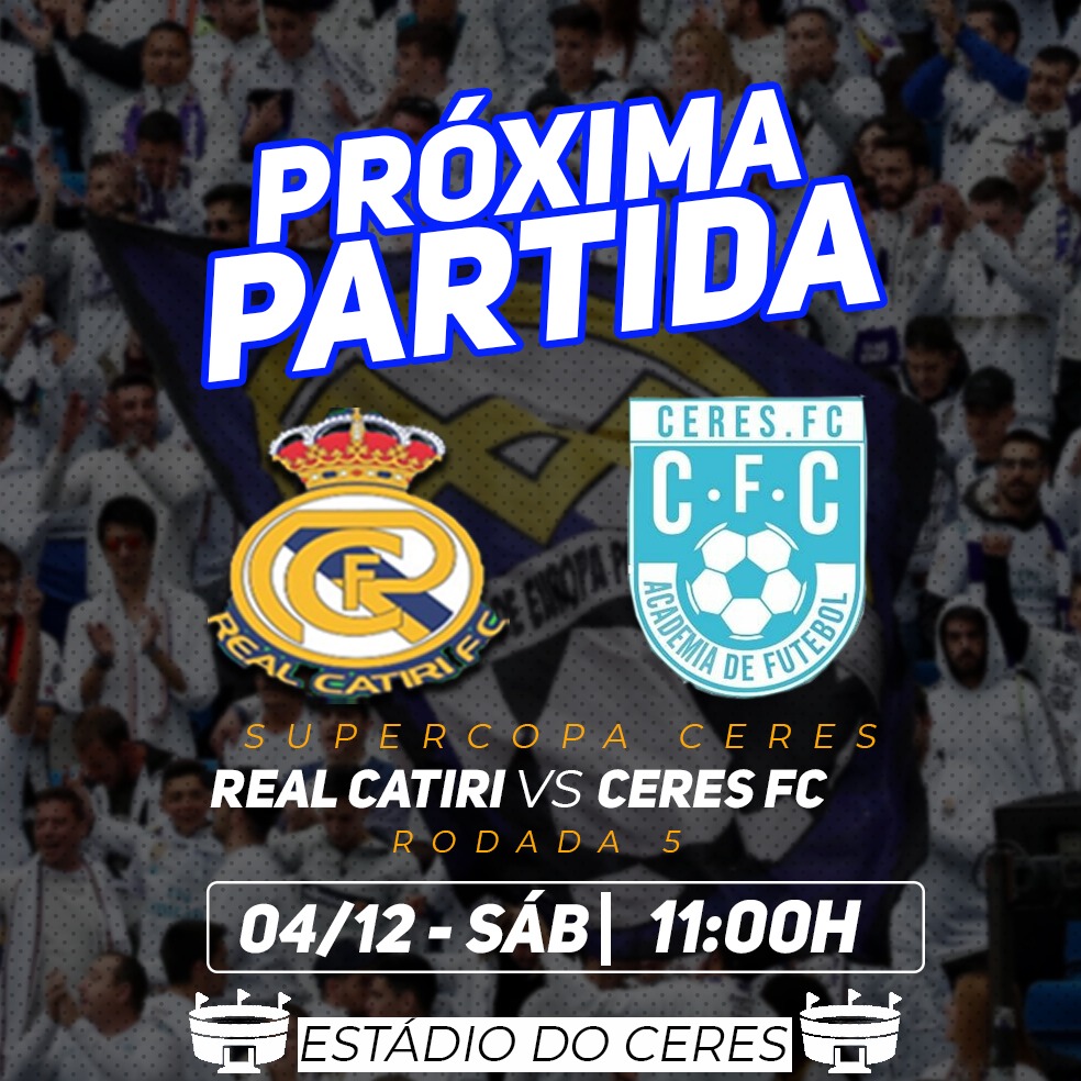 RealCatiri's tweet photo. SÁBADO É DIA DOS ASTROS DO REAL CATIRI RETORNAREM!!!

O próximo compromisso do Real Catiri na Supercopa Ceres será neste sábado, às 11:00h, contra a equipe do Ceres, no Ceres. Jogo super importante para nós, precisamos dos 3 pontos para seguir na briga da liderança. PRA CIMA!!! https://t.co/OB8N8TB503