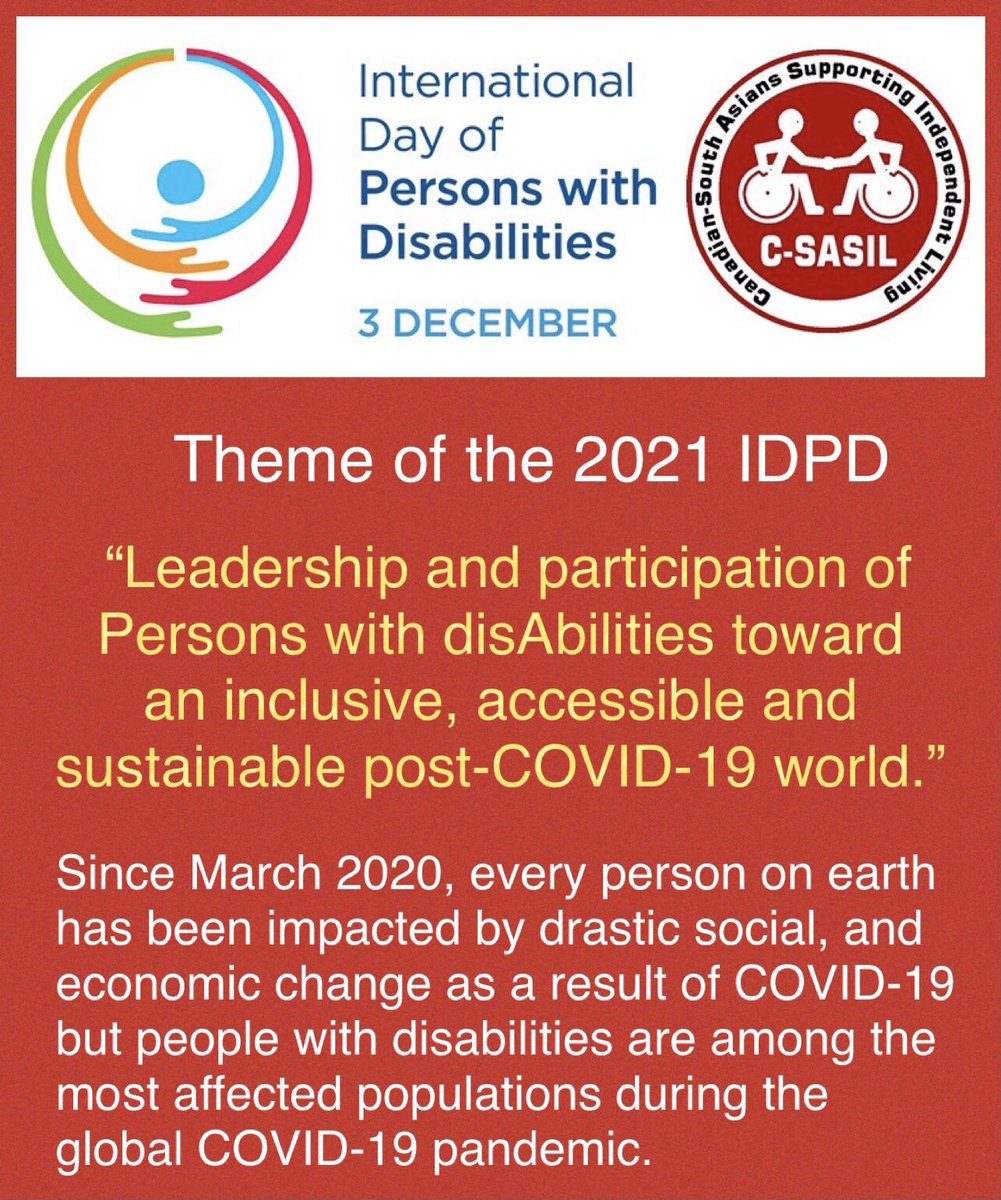csasil's tweet photo. Today and everyday we strive to raise awareness of the importance of creating a future where people with disabilities have equal opportunity. 
What are you doing today to support those in your community with disabilities? 
#csasil 
#InternationalDayOfPeopleWithDisabilities https://t.co/icbZQrugrh