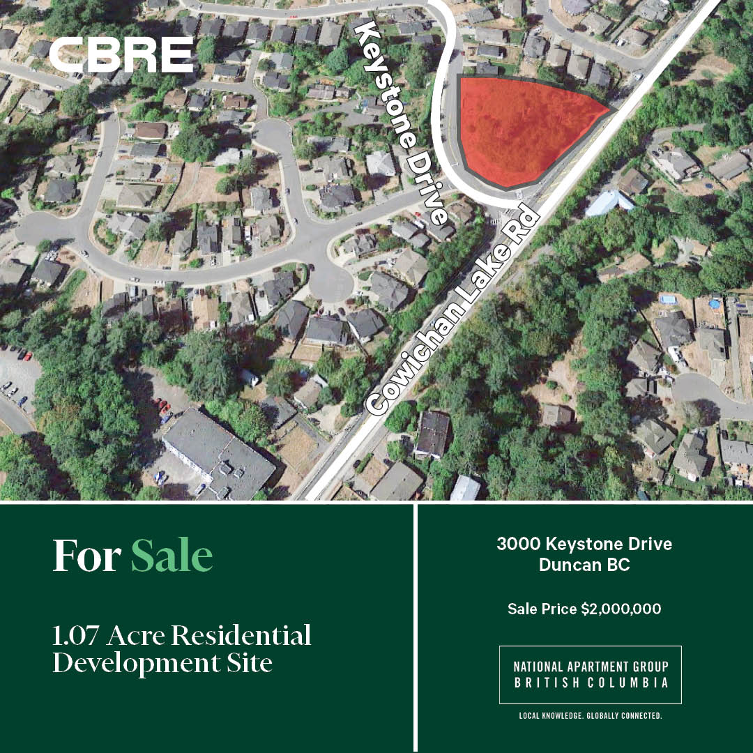 LCoulsonCRE's tweet photo. For sale! 1.07 acre residential site in the heart of Cowichan Valley in Duncan, BC, one of the fastest growing regions &amp; is projected to need an additional 5,000 units of housing by 2025.  
Reach out to me at 604.662.5141 or Greg Ambrose at 604.662.5178 or https://t.co/otEKZwh2sd https://t.co/B7lRL3mNBL