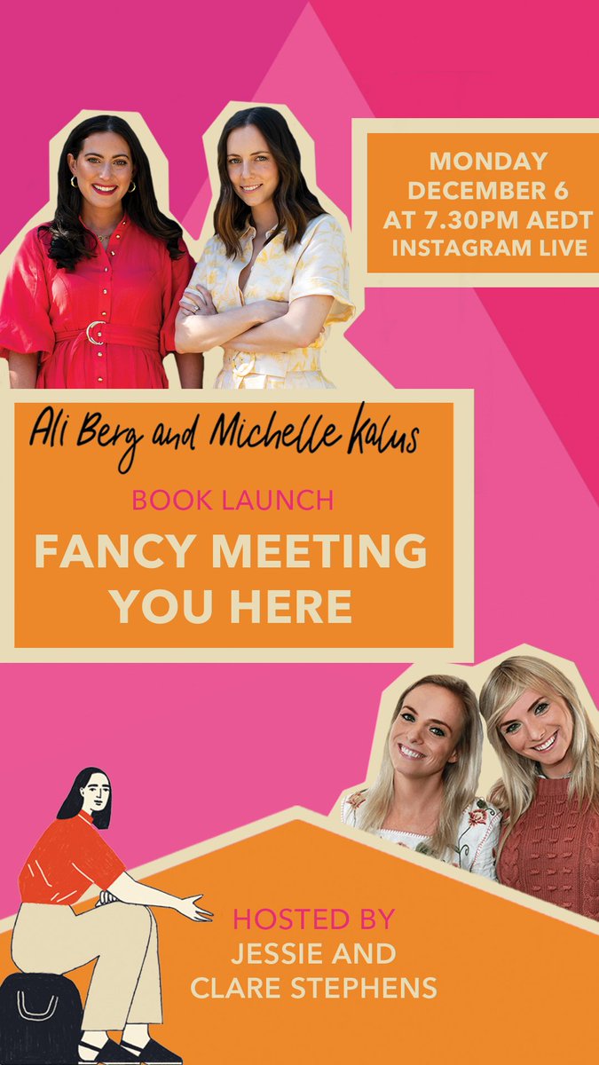 Want to attend a book launch but also cbf leaving your house? We’ve got you! Join us on Monday evening at 730pm at @aliandmichelle’s Insta page. We’re going LIVE with the amazing Jessie &amp; Clare Stephens to discuss all things #FancyMeetingYouHere. <a href="/AllenAndUnwin/">Allen & Unwin</a> <a href="/booksontherail/">Books on the Rail</a>