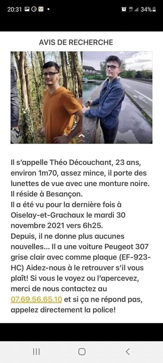 WorldKnownledge's tweet photo. Si ma communauté peut aider à retrouver Théo, je pense que je me dois de repartager l'avis de recherche à son nom. https://t.co/zQl1DJD3U5