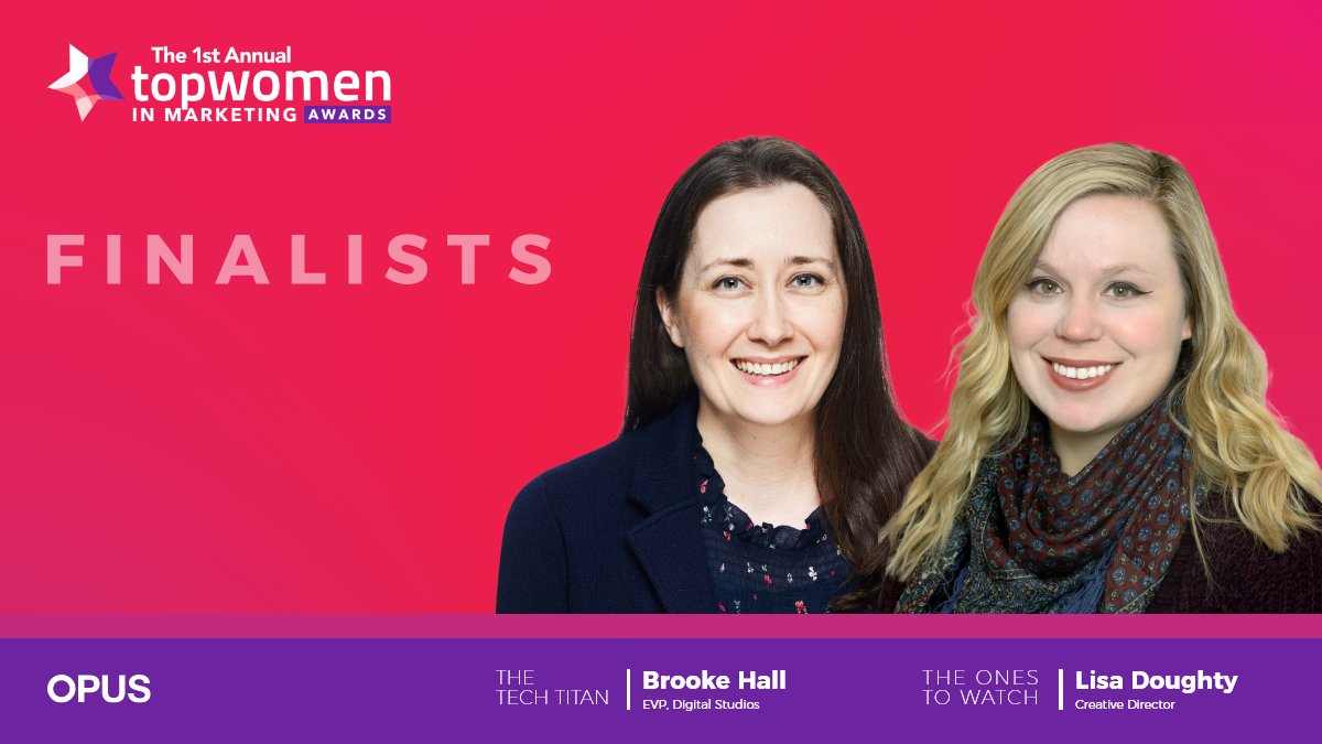 Congrats 🎉 to Brooke Hall and Lisa Doughty - Finalists for the first ever (!) Top Women in Marketing Awards! 

See the full list of finalists here: opus.agency/TopWomen
#eventprofs #events #techtitan #onestowatch