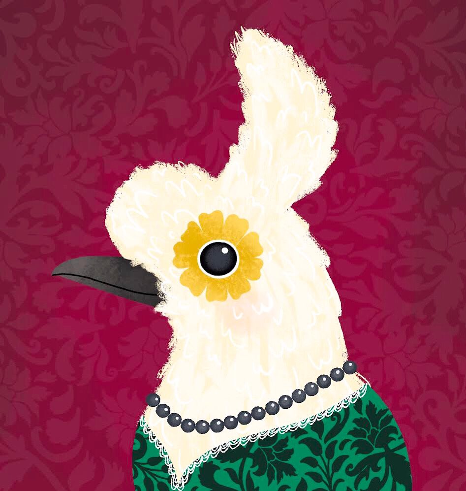 ShereeBoyd's tweet photo. A white crested helmetshrike for this weeks #colour_collective @Clr_Collective #deepfirgreen color #birds https://t.co/kvXa107Hg5