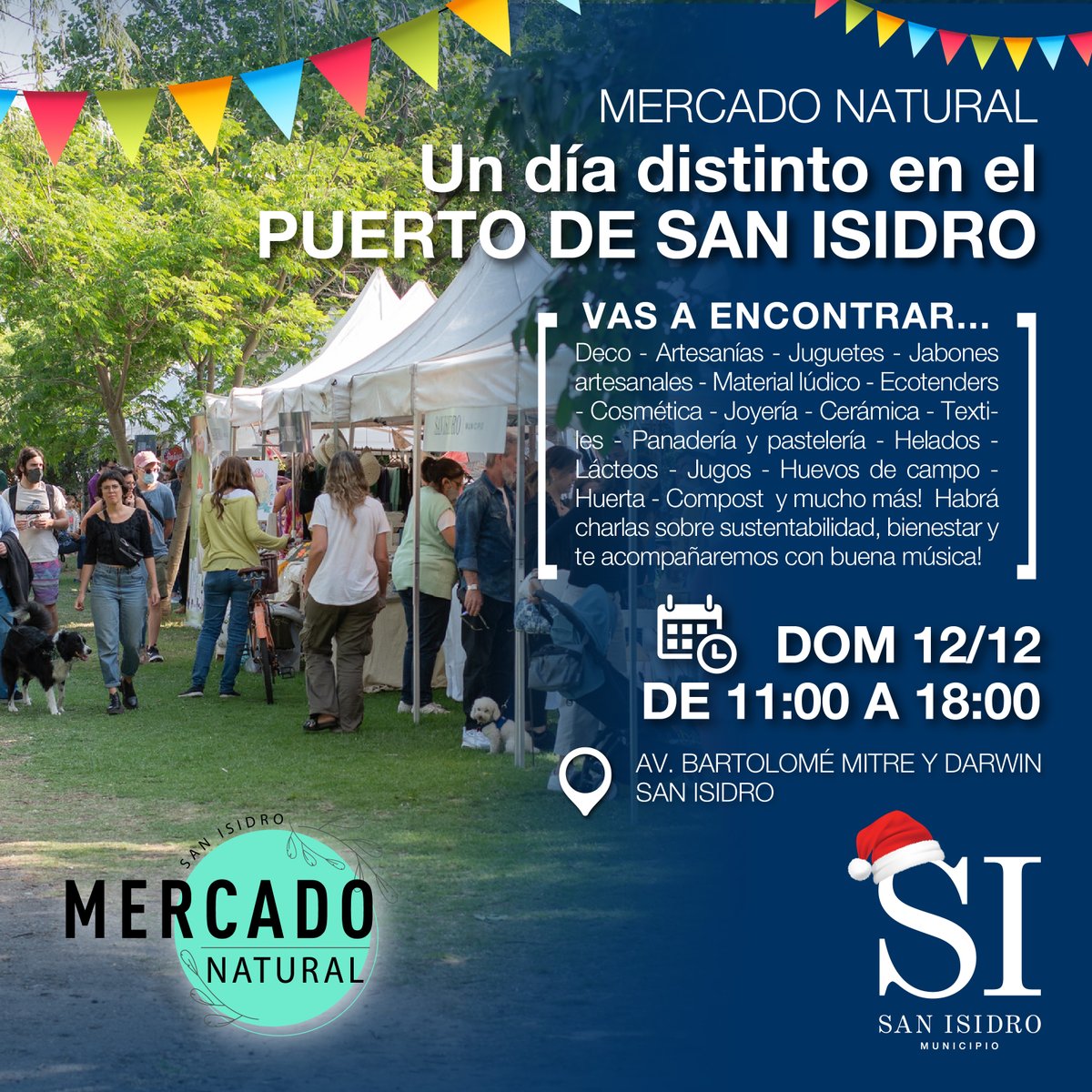 MERCADO SALUDABLE EN EL BAJO DE SAN ISIDRO 🛍️🍎🫐🥖

¡Disfrutá de esta propuesta saludable al aire libre donde vas a poder encontrar productos naturales y ecológicos directamente del productor! 

🗓️Domingo 12 de diciembre. ⏰De 11:00 a 18:00.
📌Av. Bartolomé Mitre y Darwin