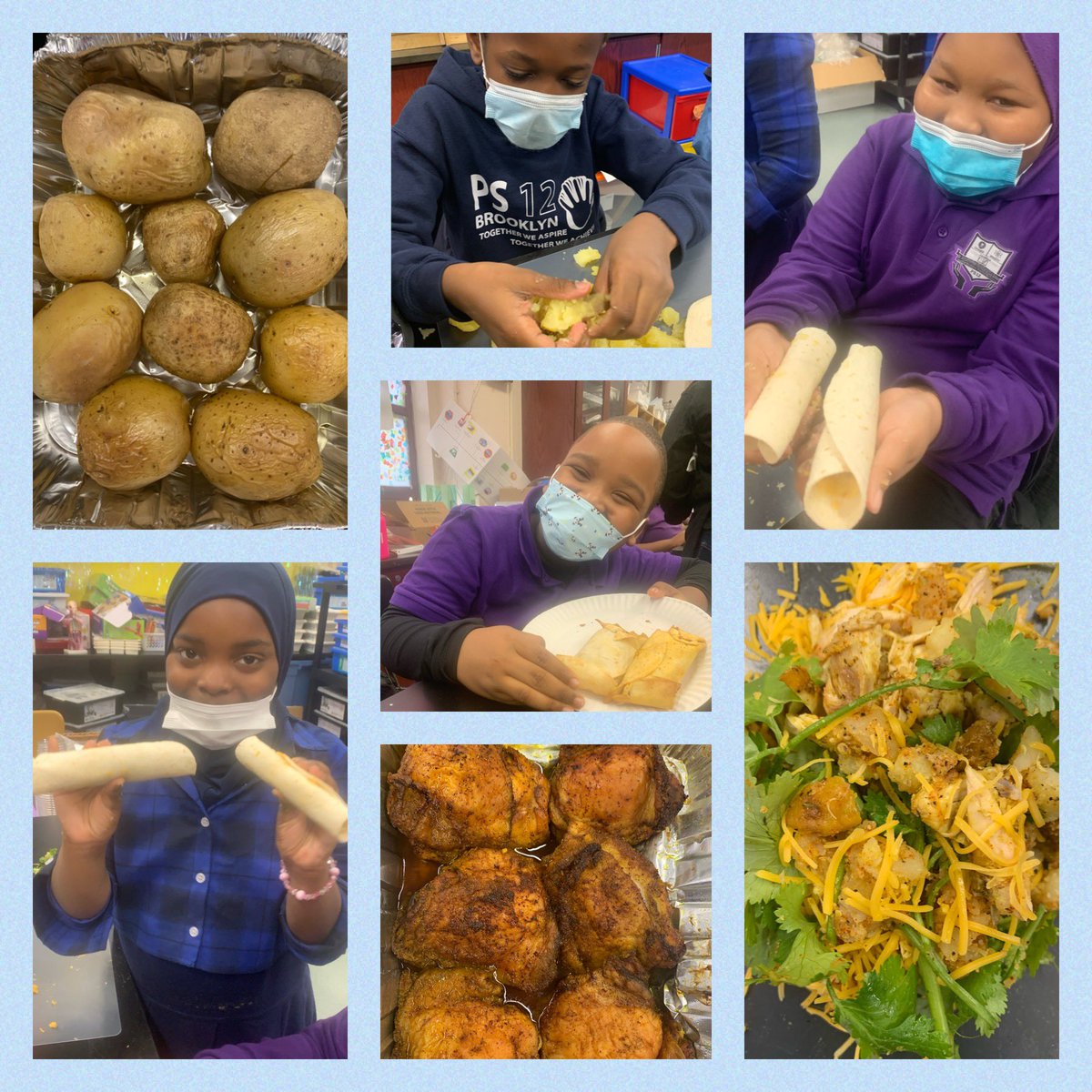 PS12brooklyn's tweet photo. Culinary Chefs made taquitos during their Enrichment Club session. Students prepped and prepared their ingredients to create their meals. https://t.co/ElgjrOaAQc