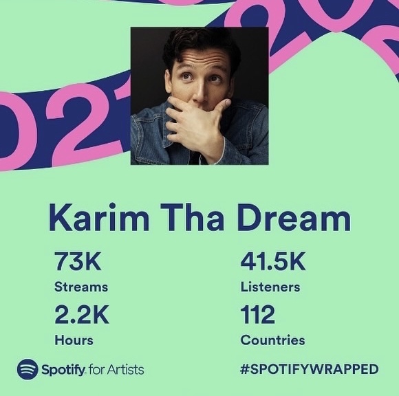 tha_karim's tweet photo. To say 2021 has been a wild ride would be an understatement… seeing my music 🎶 reach so many, and in just one year is 🤯 Much love and gratitude to everyone tuning in, more to come 🙏 #SpotifyWrapped https://t.co/2lkqnglekB