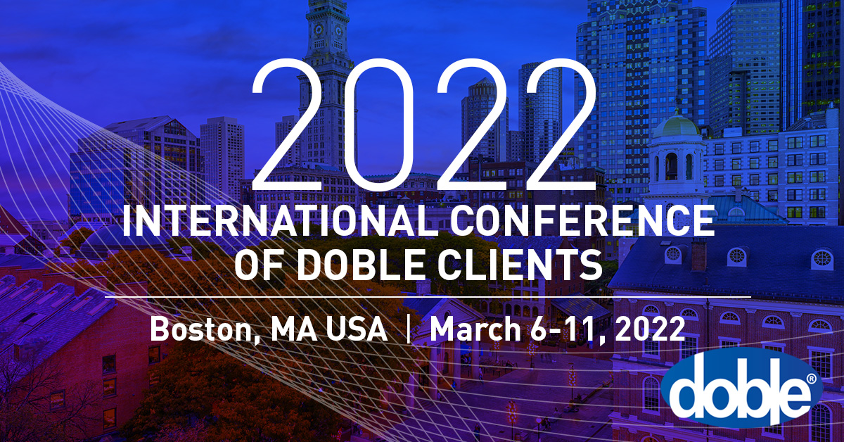 The International Conference of Doble Clients – held in Boston, March 6 - 11, 2022 – is one of the most prestigious global events for the electric power industry. 

Register Today: 
ow.ly/x1JU50H3fEp