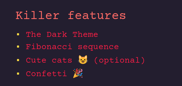 Killer features list updated ✅