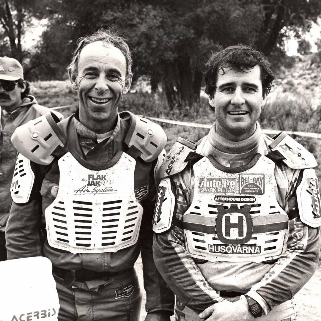 Dealernews's tweet photo. #FlashbackFriday #Dealernews Advocacy columnist and AMA Hall of Fame Scot Harden at the #TecateEnduro where he was honored to ride as #MalcolmSmith's teammate. For a kid who idolized Malcolm from #OnAnySunday and who later got to know, work, travel and ride with him. https://t.co/uppkWH8ElQ