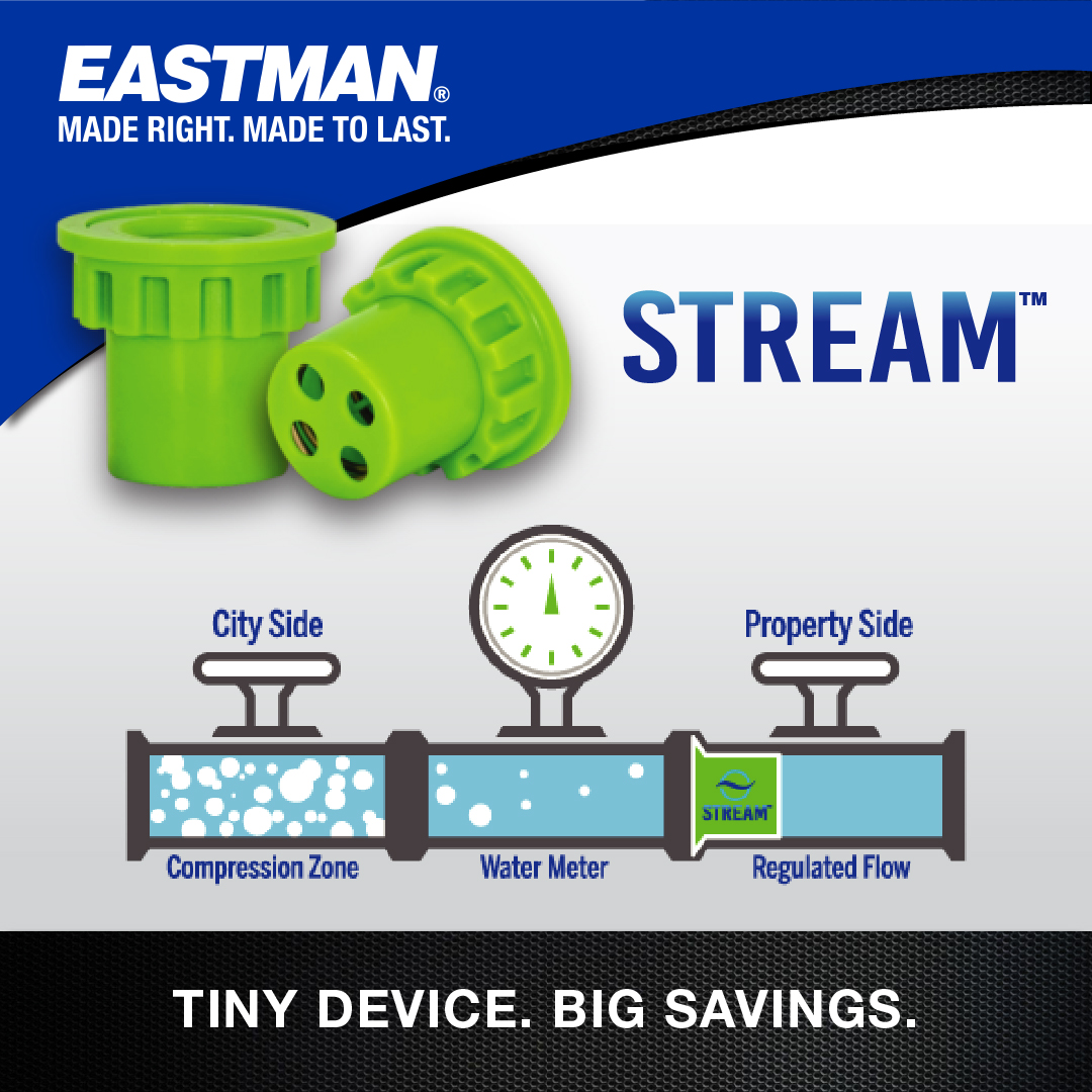 eastmanmfg's tweet photo. STREAM™ utilizes the science of Fluid Dynamics to create a compression zone before your meter. Water in its uncompressed (turbulent form) is prevented from entering or passing through, the compression zone. #Streamtosave https://t.co/tlkMQVtR7d