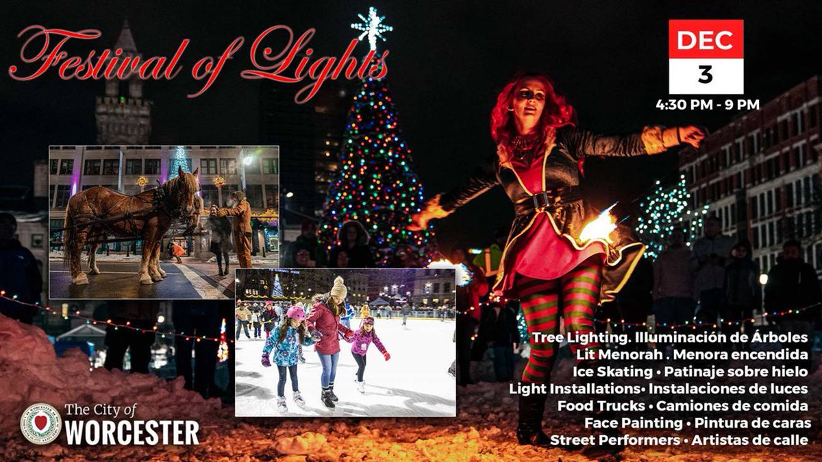 TONIGHT: Join us for Worcester's Festival of Lights from 4:30 - 9 p.m.!