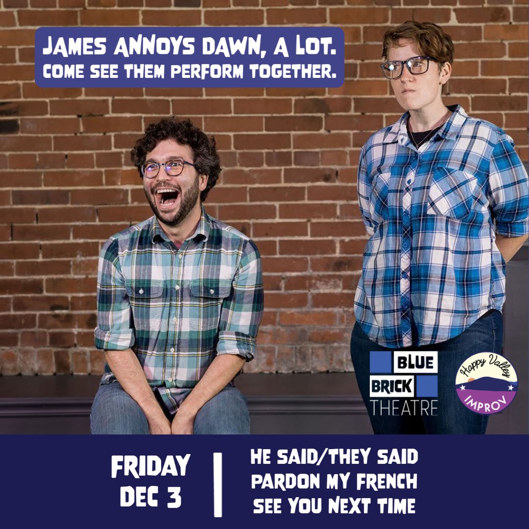 TONIGHT! Only 2 more shows before the end of the semester. Come on out! (as always, if you need a free ticket, just message me)

🎟️bluebricktickets.square.site
⏲️7pm - 8:30pm
📍Blue Brick Theatre (209 W Calder Way)
💵$12.50/$10
🍺🍷BYOB
Masks &amp; Vax Proof Required