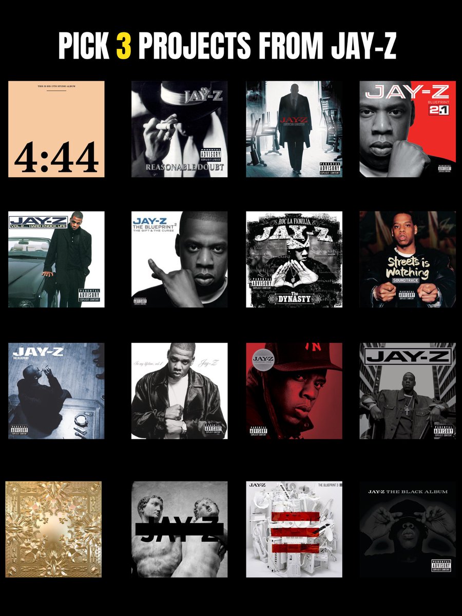 AuxGod_'s tweet photo. What 3 Jay-Z albums u choosing? ⤵️ https://t.co/CkJ3E7lUR3