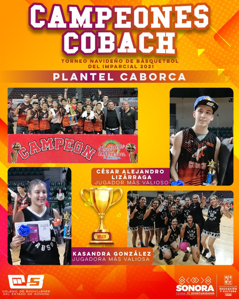 cobach_sonora's tweet photo. ¡Felicidades! Orgullosamente campeones del Colegio de Bachilleres del Estado de Sonora (Cobach) 🏆🏀

#OrgulloCobach https://t.co/hnoGwFpScO