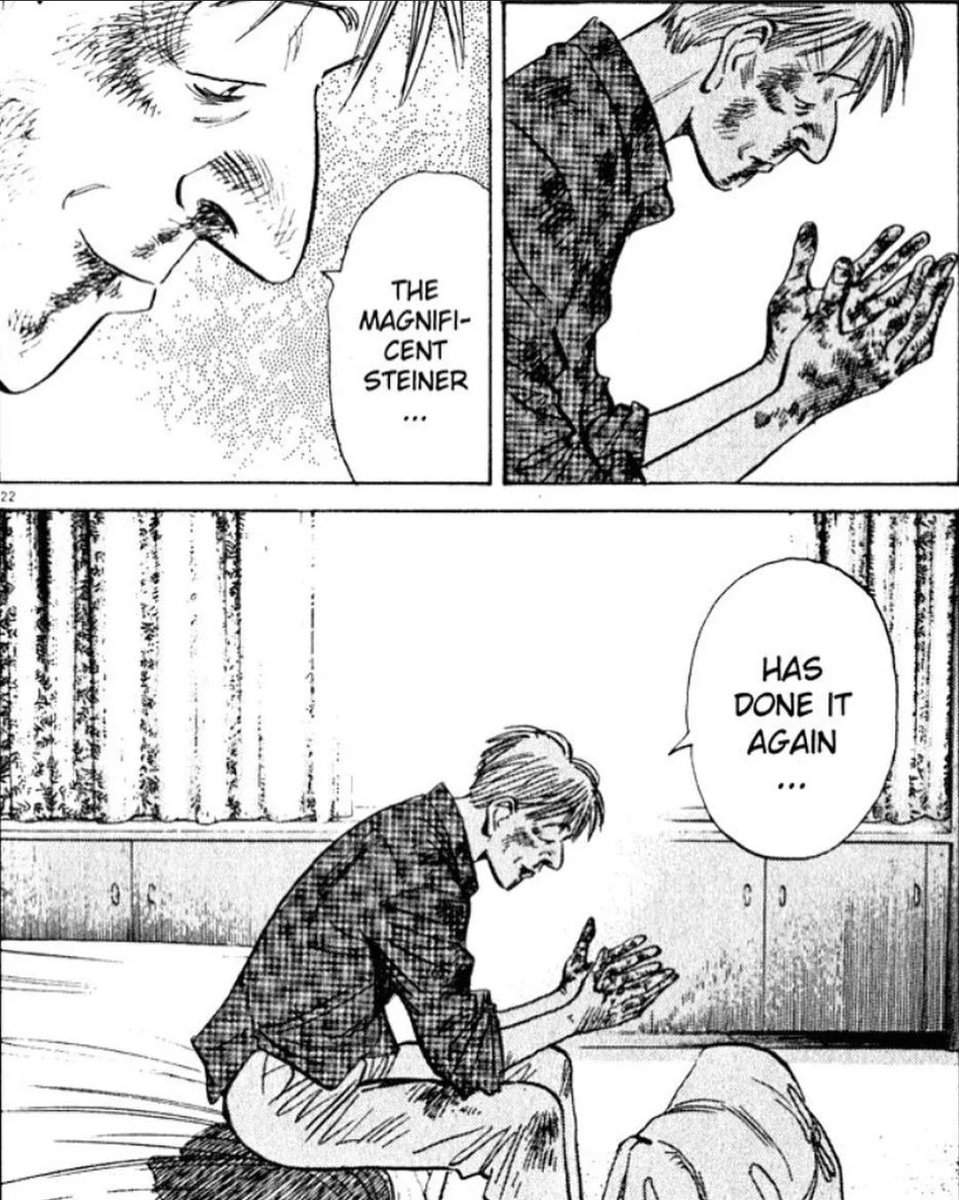 bernakenshin's tweet image. So I just finished Monster and it's probably the best piece of fiction I've ever read. Now in my top 5 I'm forever grateful to have experienced this incredible series.
#MonsterManga
#MonsterAnime
#johanliebert
#Kenzotenma
#Wolfganggrimmer