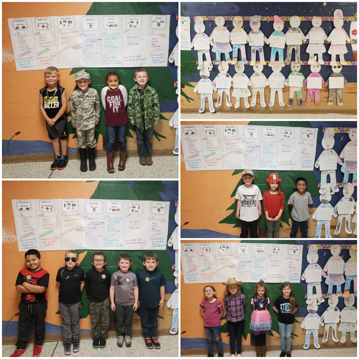 Our future looks great with these Amazing Community Helpers....FBI, Secret Service, Police, Military, Teachers, Farmers, TDOT, Beautician, &amp; Construction Workers. 
#MrsKimsGroovyFirsties
<a href="/MrsKim1st/">Kim Pierce</a> <a href="/sbes_bobcats/">SBES</a>