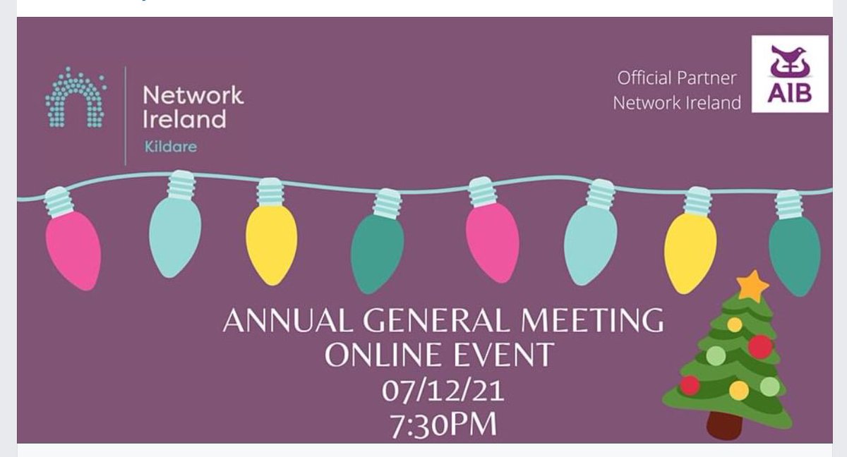 NetworkKildare's tweet photo. Our AGM will be held virtually to ensure everyone's safety, tickets available via Eventbrite

https://t.co/ksglBmL2Ll

#backedbyAIB #networkkildare #NetworkIreland https://t.co/4XVRyYO32c