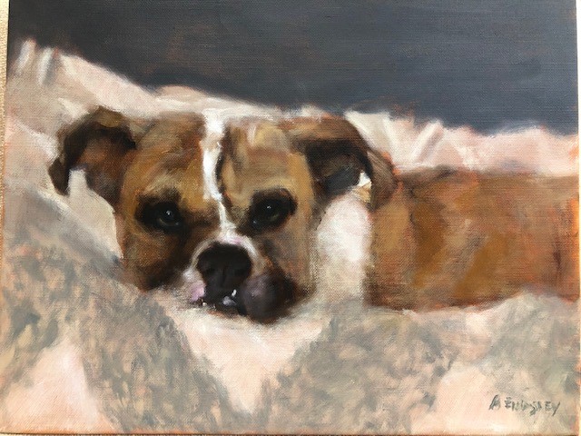 BeverlyEndsley's tweet photo. Thank you Donna for selecting me to paint this special portrait of your beautiful little girl.  She is such a little cuddle bug!  Wishing you and everyone a very happy Holiday Season!

#petportrait #dog #coloradoartist #gift #Denver @Amwomenartists https://t.co/Ou1UWTxGKY