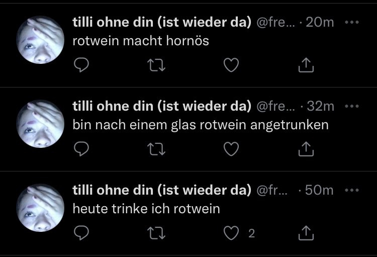 m4iloo's tweet photo. du weißt dass matilda veloren ist wenns rotwein grind gibt https://t.co/Tzl1ZbLM2u