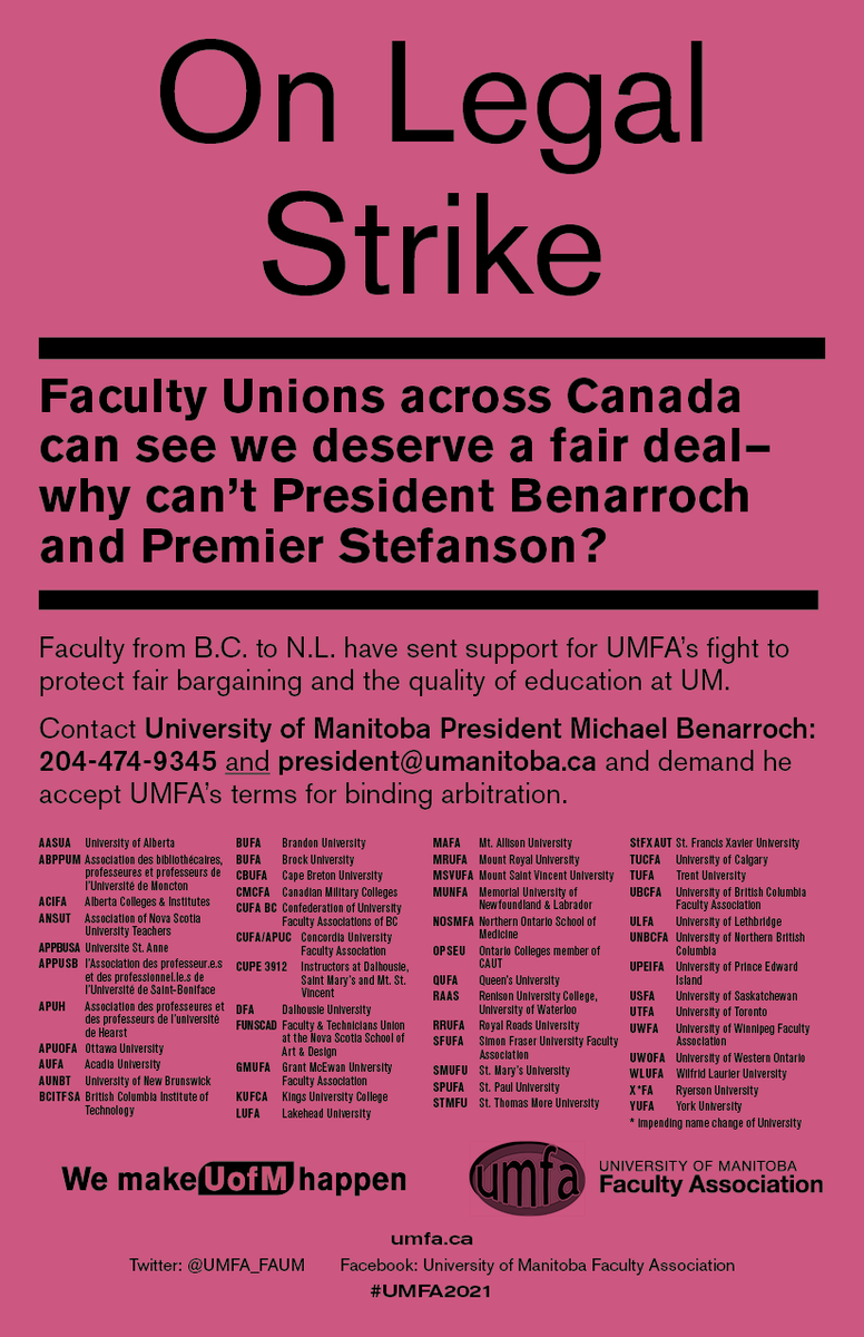 _dans_dans's tweet photo. OVER ONE MONTH on strike! Another 2 weeks of @UMFA_FAUM pamphlets outlining the concerns. The resolve &amp; commitment on display by faculty, instructors, librarians, students &amp; other supporters should be enough incentive on its own for a fair deal! #umfa2021 #mbpoli #cdnpoli https://t.co/80oGRldhoP