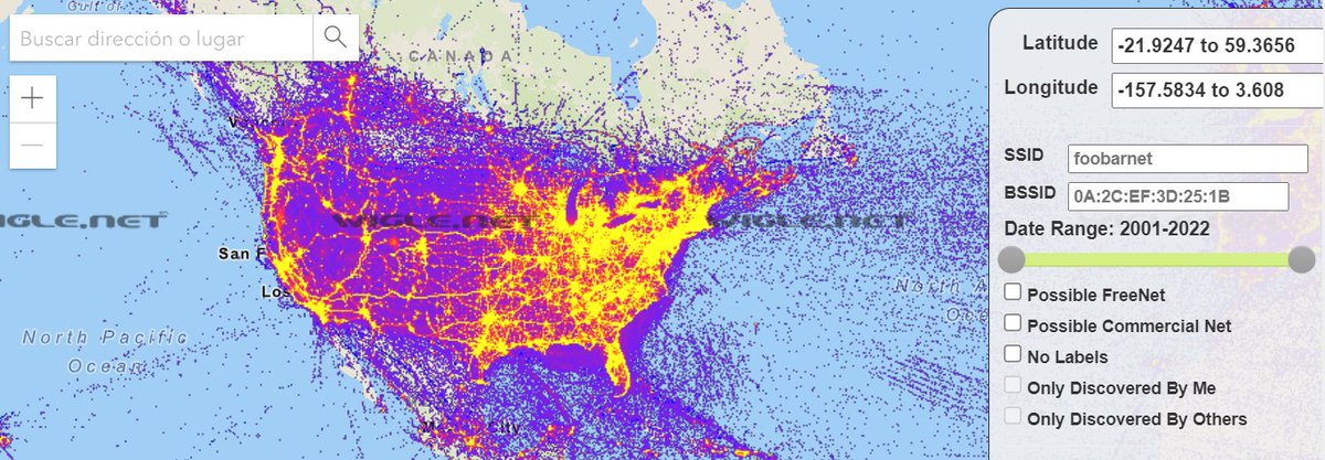 🧵1/6  |  WiFi &amp; OSINT

📡 Most people know the <a href="/wiglenet/">wigle net</a> service that provides information on WiFi geolocation data.

There are other services with different datasets and functionalities that it is advisable to consult as alternative sources that I will show in this thread.