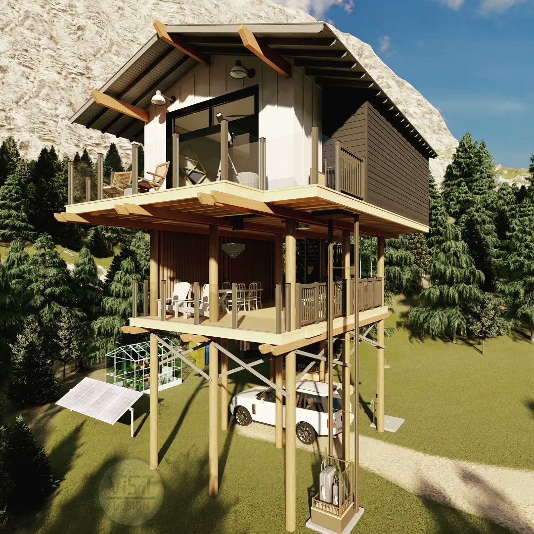 VisitDesign1's tweet photo. TreeTop Cabin
535 sq. ft.
W/ observation and party decks

#render #3drender #rendering3d #openconcept #exteriordesign #architecture #architecturaldesigns #cgi #homedesign #concept #design #tinyhouse #tinyhomes #partydeck #nft #NFTCommunity #nftart #nftcollectors #nftarchitecture https://t.co/DaGTvZrEk5