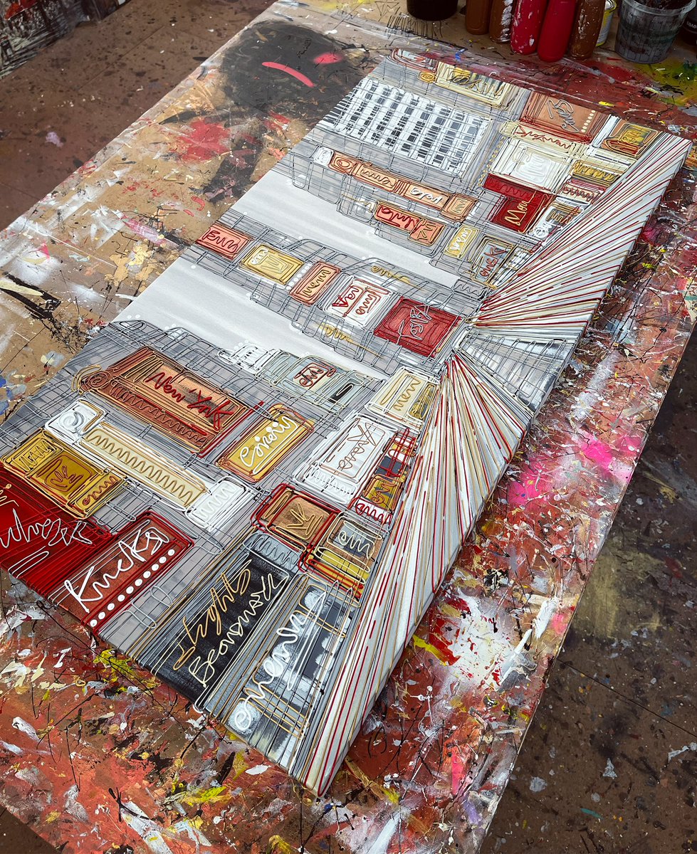 Silver lights of NYC. #silverlights #wip #studioshot #saucebottle #timesquare #newyork #broadway #nyc