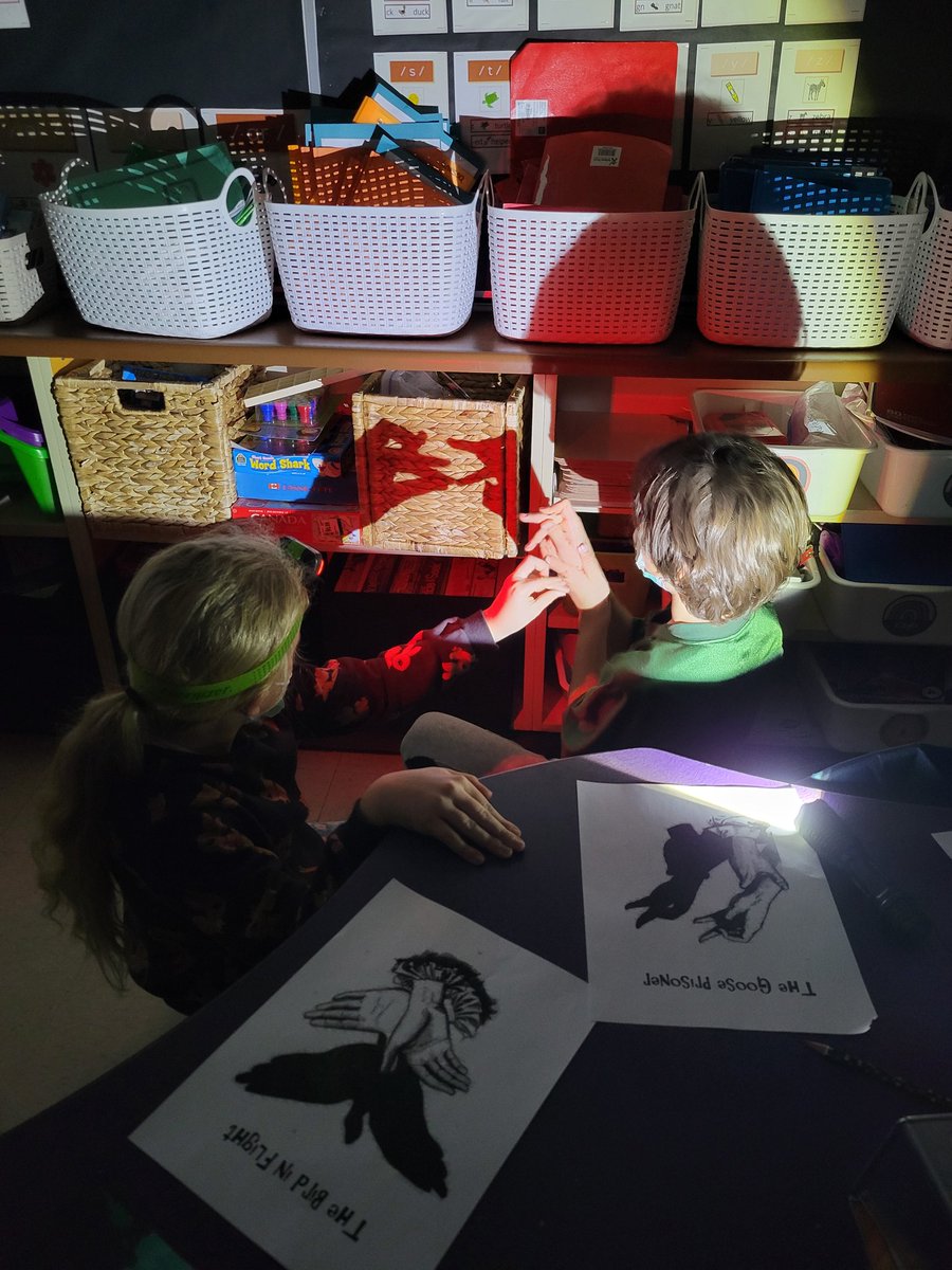brittneyscherr's tweet photo. Day 3 of Gratitude: Shadow puppet fun during a planned power outage on a Friday #WaldheimSchool https://t.co/6R5gnPrIAX
