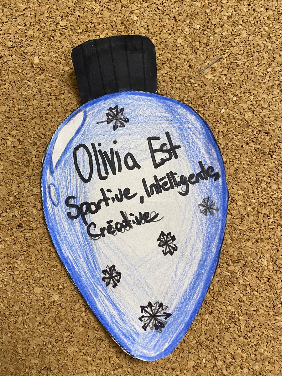mllemoodie's tweet photo. Some fun this Friday to get us into the holiday spirit! We reviewed adjectives and their spelling for she/he/they pronouns. Students then wrote everyone a feel good message, en français. Nous brillions ensemble = we shine together ✨#kindness #community #FSL https://t.co/motHGCs9pb