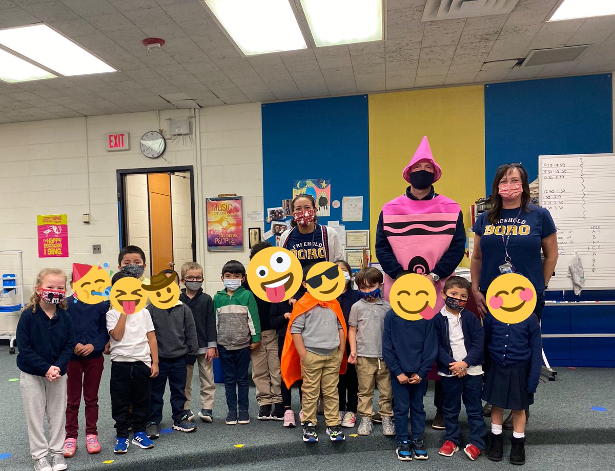 The students have spoken! On election day, the students chose Crayon as the silly costume for Mr. Smith to wear. Today he proudly wore his pink crayon suit. <a href="/FLC_ElemSchool/">Will Smith-Principal</a>