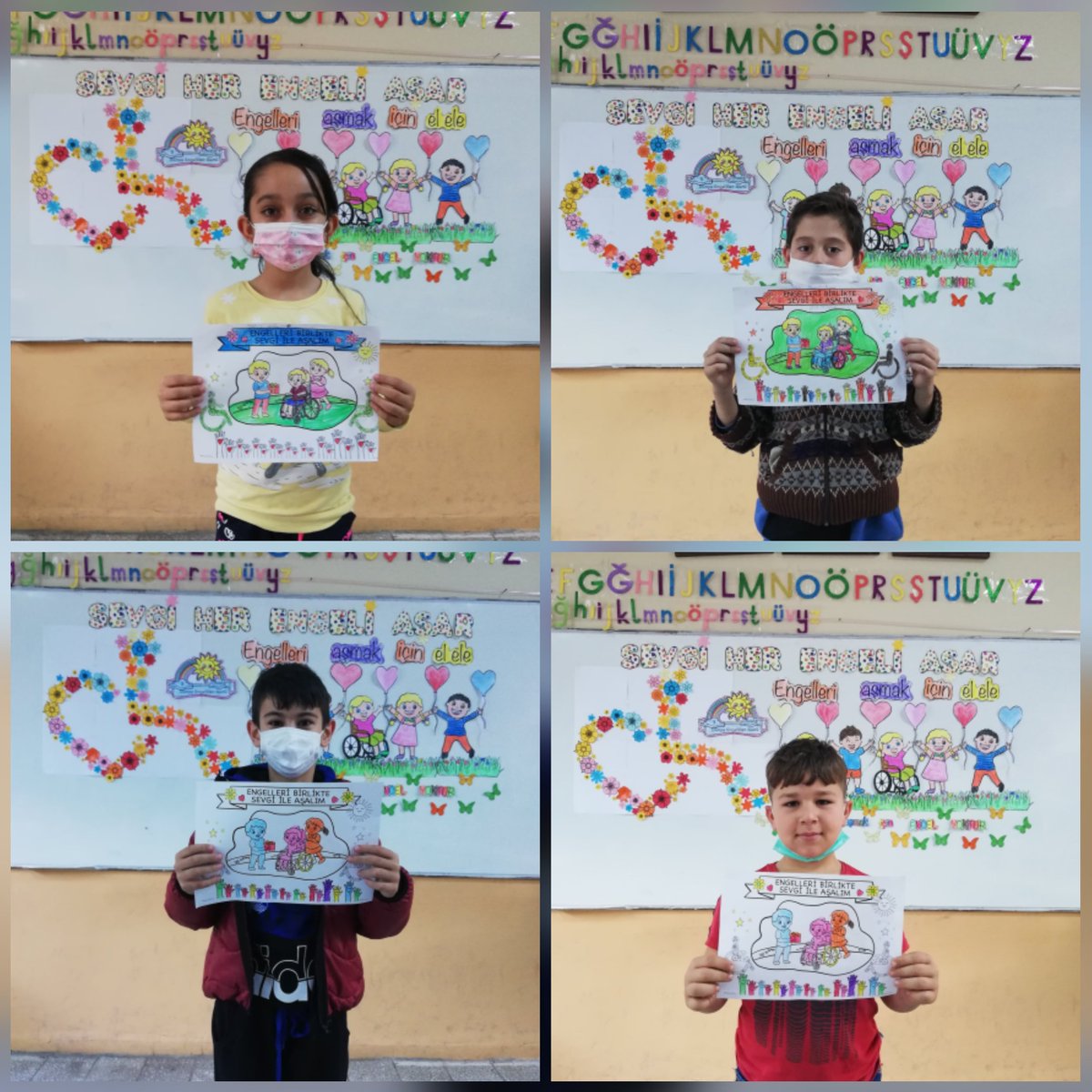 IlkokuluBahceli's tweet photo. Sevgi her engeli aşar. İlkokul öğrencilerimiz  3 Aralık Dünya Engelliler gününde, Yaşama sevinci ile hayata tutunan bütün engelli kardeşlerimizin sadece bir gün değil her gün yanında olmamız gerektiğinin farkına vardı.@tcmeb
@izmir_ilmem
@MucahitYentur
@dikili_mem
@UlusEkrem https://t.co/G7vtjrtiJv