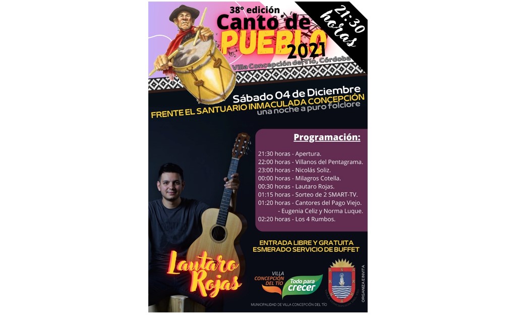 Este sábado se realizará una nueva edición del Canto de Pueblo en Villa Concepción del Tío, entrevistamos a Paola Ludueña de Cultura Municipal quien brinda detalles del espectáculo:youtube.com/watch?v=Jz4mZ5…

duotv.com.ar/se-viene-la-38…