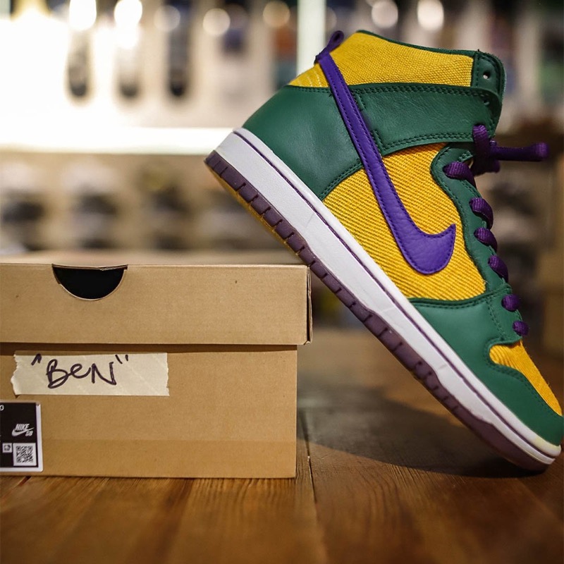 nicekicks's tweet photo. The team over @attitudeinc brought 12 Orange Label "Unbleached" Nike SB Dunk Highs to life, each with their own custom twists. 👀🎨