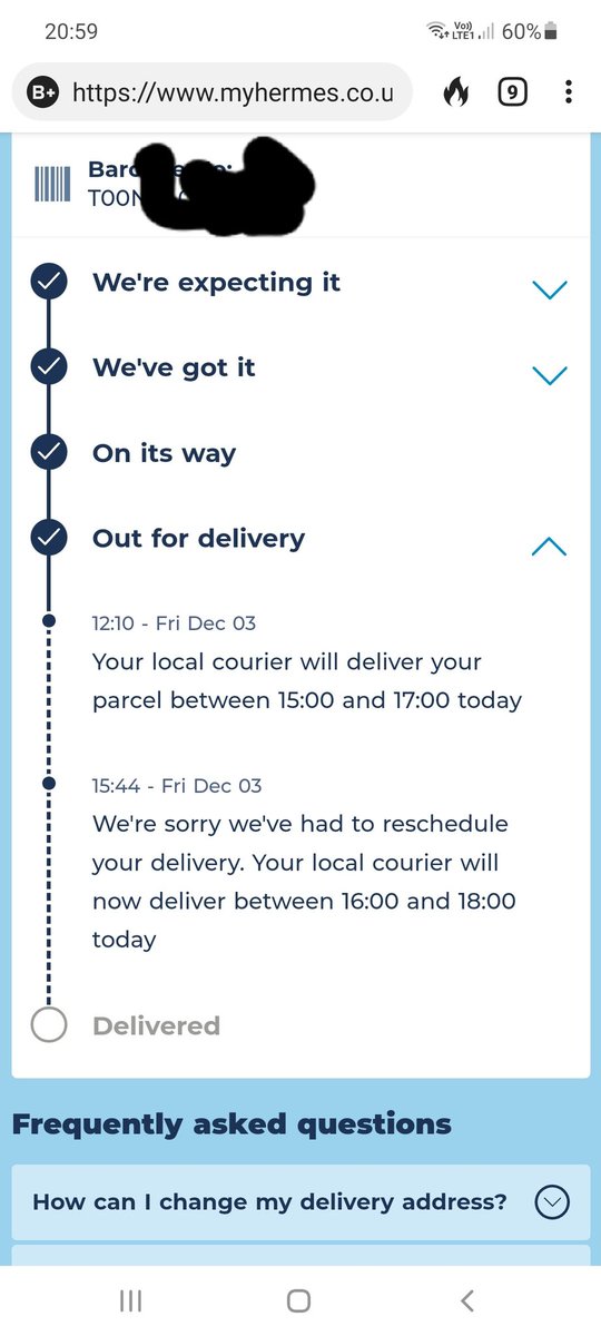 3amConversation's tweet photo. @Hermesparcels 9pm still no parcel... and I've been in all day too ;) https://t.co/wTQ2eSyfxT
