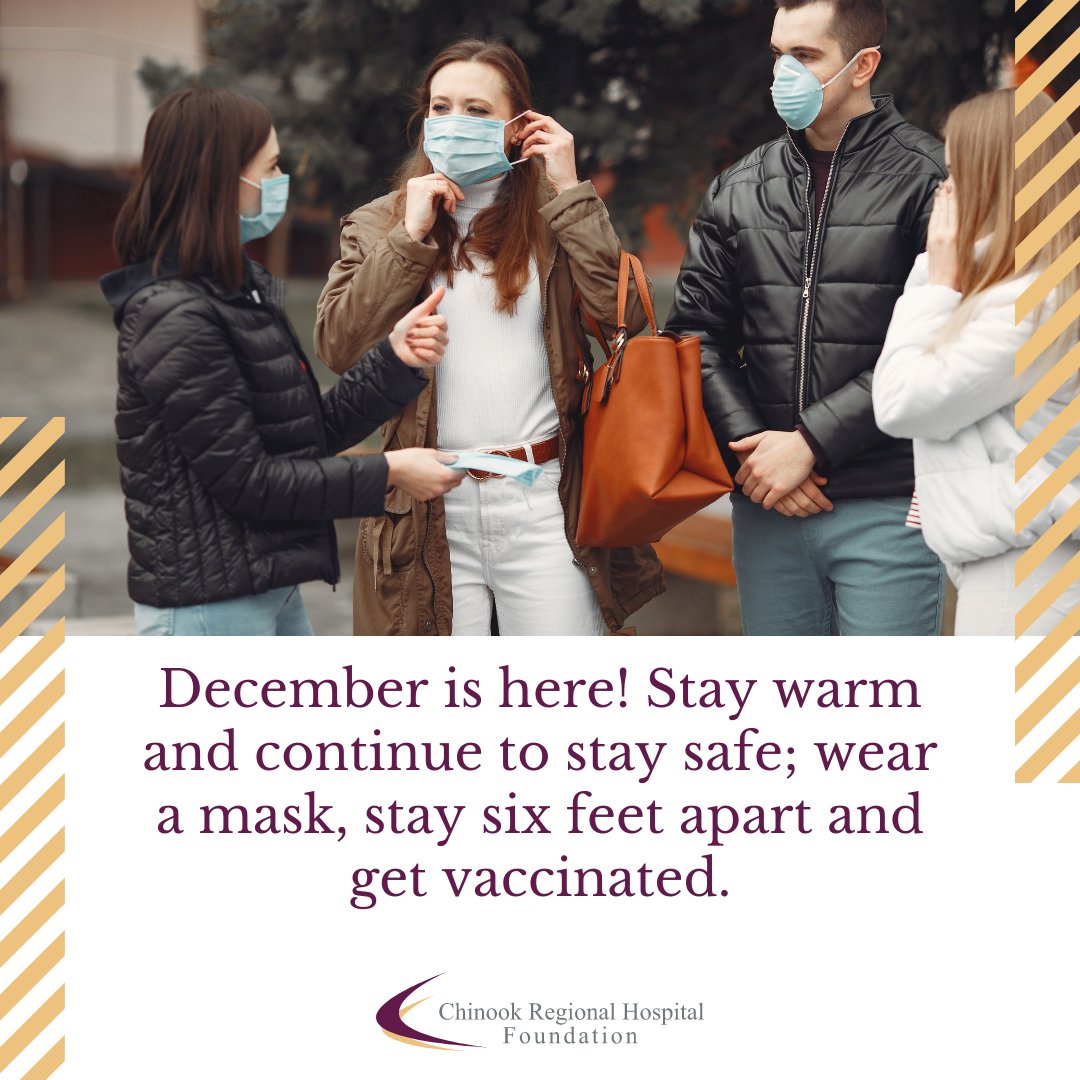 CRH_Foundation's tweet image. December is here! Stay warm and continue to stay safe this fall and winter; #WearAMask, #StaySixFeetApart and #GetVaccinated. #CRHFoundation