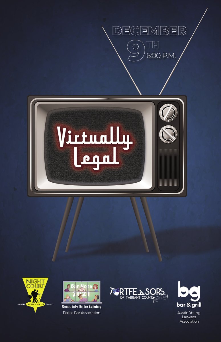 Don’t miss “Law in the Time of Corona,” Austin’s contribution to the statewide lawyer musical, “Virtually Legal.”  Premieres Thursday, December 9 at 6pm.  Get your tickets today! austinbar.muradbid.com