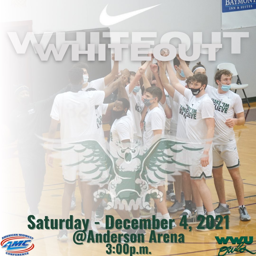 wwuowlsMBB's tweet photo. Big game tomorrow! Need our #6thMan to show out!!! #packthestands #defendtheAndy #OTF #WhiteOut https://t.co/jwijWksSrj