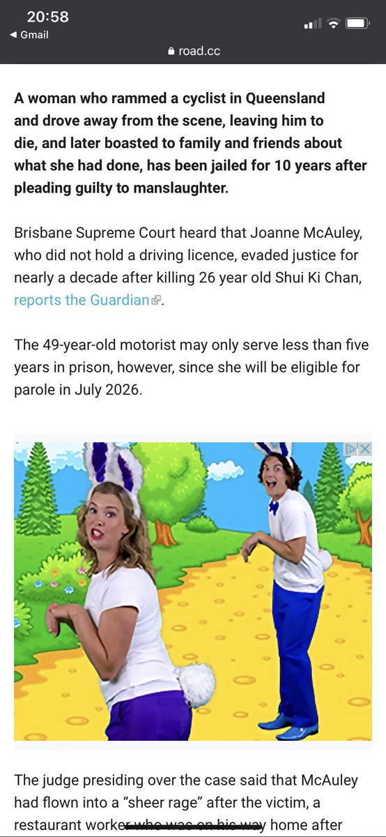 swdowney's tweet photo. @roadcc  Any idea what this image which repeats several times down the page on the story about the Australian road rage/murder case is? Bizarre image to pop up when reading about a cyclist tragically killed! https://t.co/y46TwQWhw8