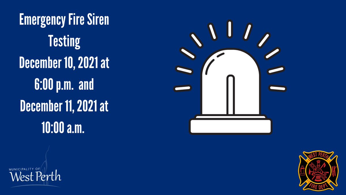 WestPerthON's tweet photo. 2/2 Following the siren testing, the Municipality of West Perth will be circulating a survey to receive community feedback on the proposed use of the siren.  Please havea  listen for the siren and keep an eye out for the survey! https://t.co/Vtze9HpYMo