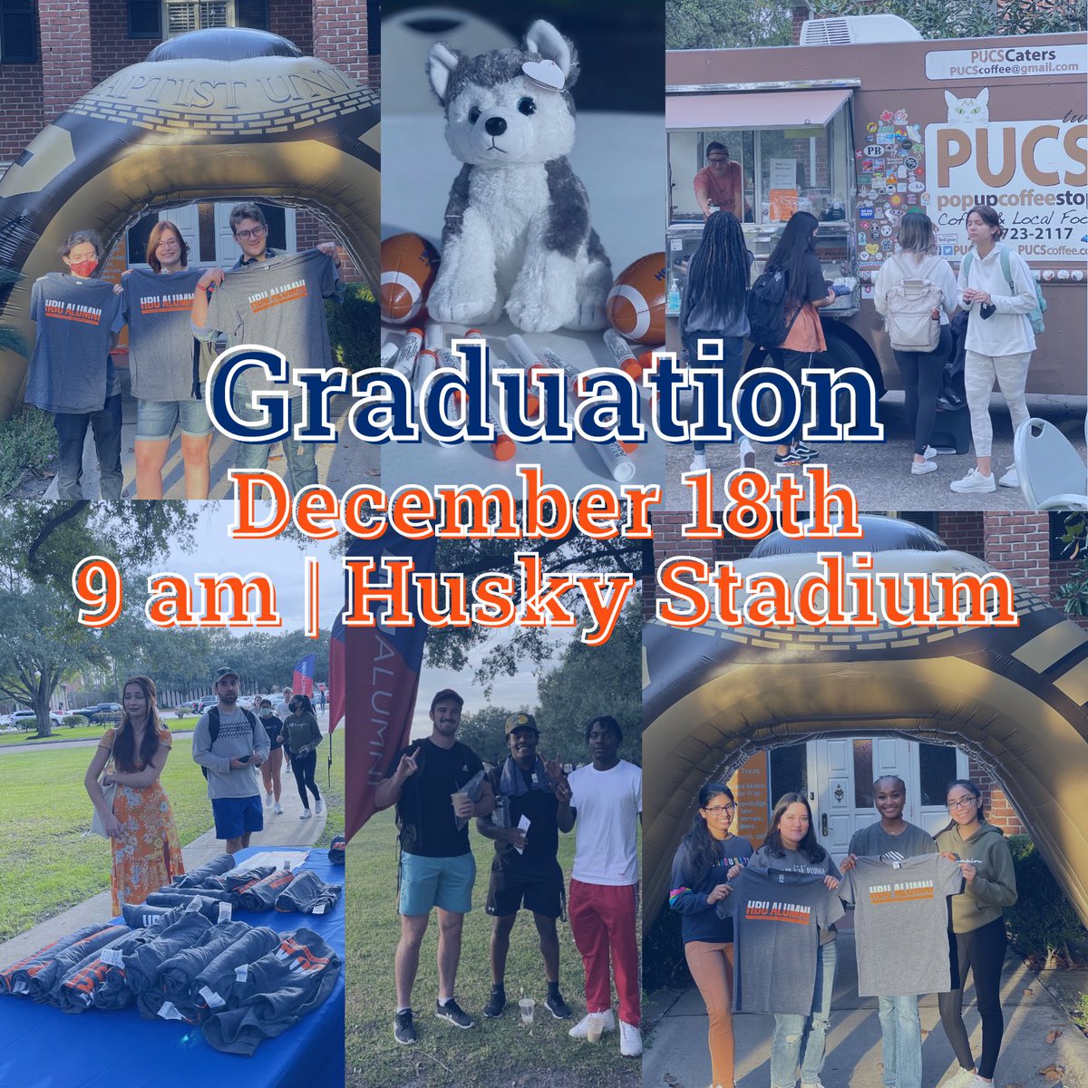 HCUAlumni's tweet photo. It was so great to see all our Huskies picking up their cap and gowns! See you all on December 18th for Graduation!!🎉🧡💙🎓

#HBUAlumni #Grad #co2021 https://t.co/eM7BgGw8aQ