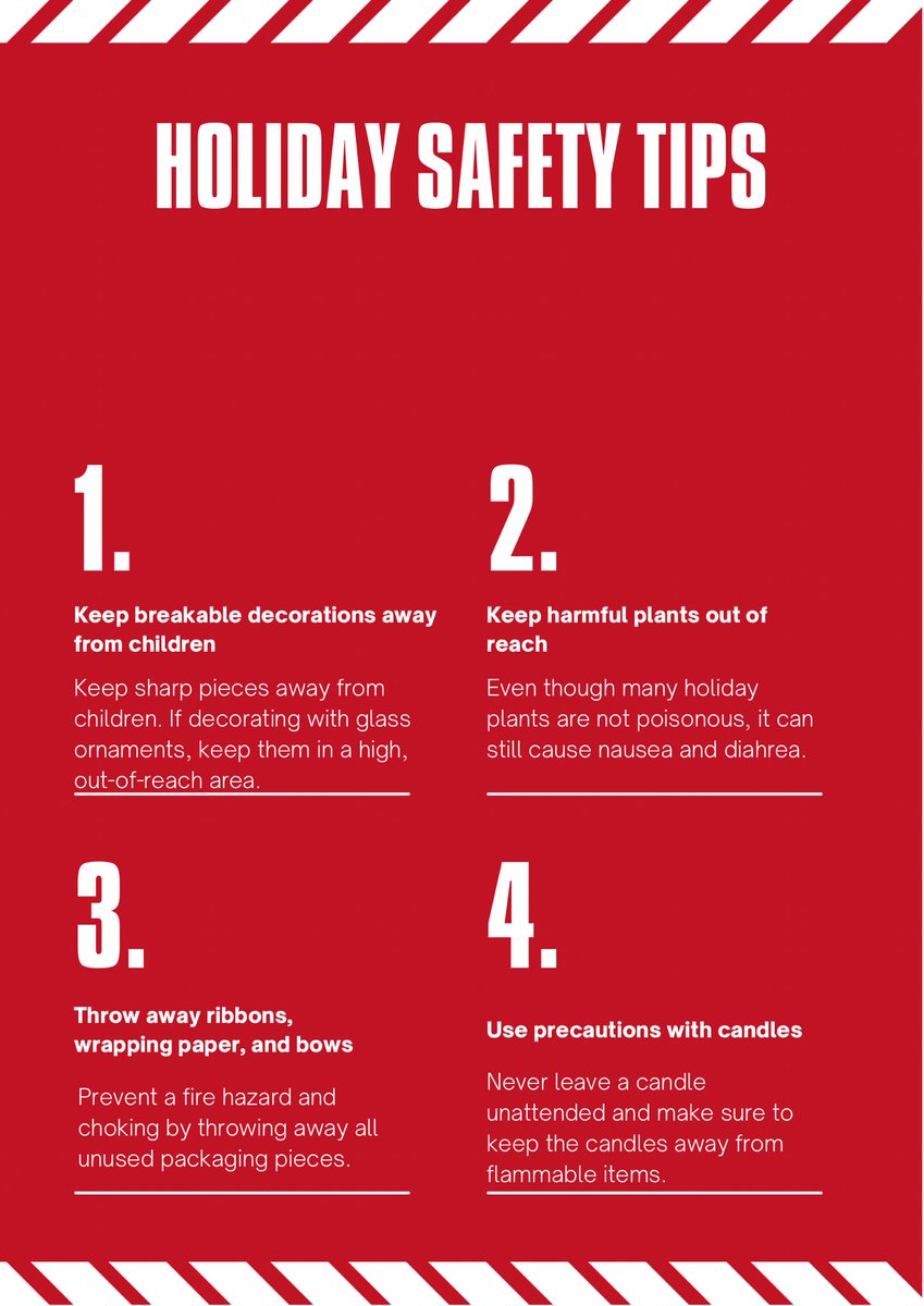 CSVcentralFL's tweet image. As the holidays approach, we all need to make sure to take the necessary safety precautions around the house. 

Check out some of these tips to stay safe this holiday season! ⛄️ #HappyHolidays #StaySafe