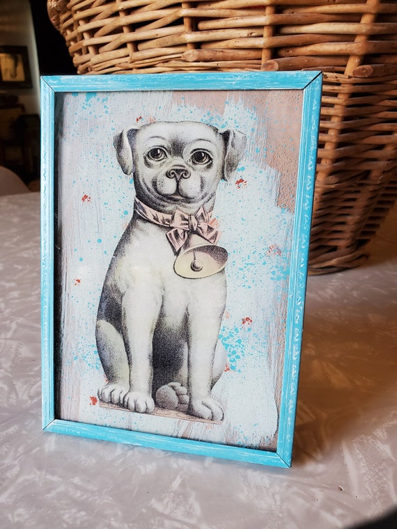 FairOaksAntique's tweet photo. Antique Dog w Bow & Bell Collar Picture Original https://t.co/Co0slDvmBx #homedecor #walldecor #reverseglass #decoupage #mixedmedia @etsymktgtool https://t.co/RpHAviTJGD